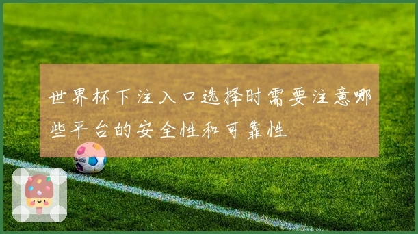 世界杯下注入口选择时需要注意哪些平台的安全性和可靠性